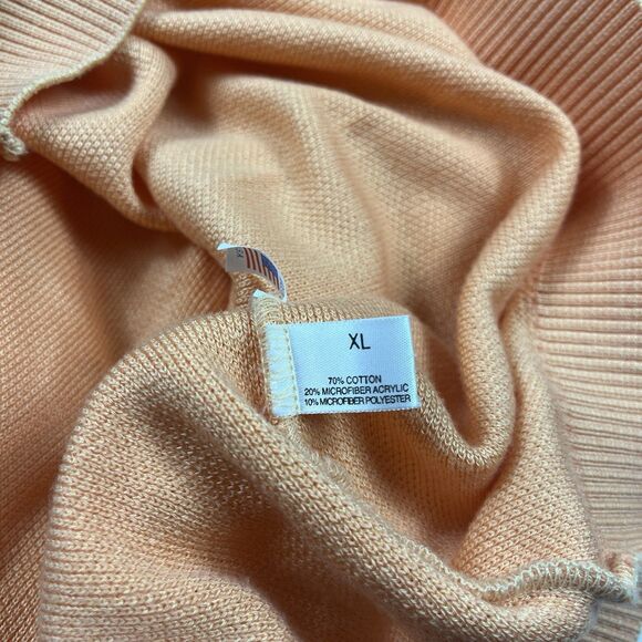 Vintage St. Croix Men’s XL Cotton Sweater Peach V-Neck Made in USA Minor Flaws - Picture 8 of 12